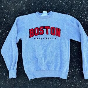 Champion Men's Eco‎ Fleece Gray Boston University Crewneck Sweatshirt Size XS